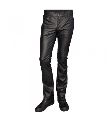 Men Gothic Pant Comfort Fit Pant Synthetic Leather Black PVC Pant Street Fashion Pant